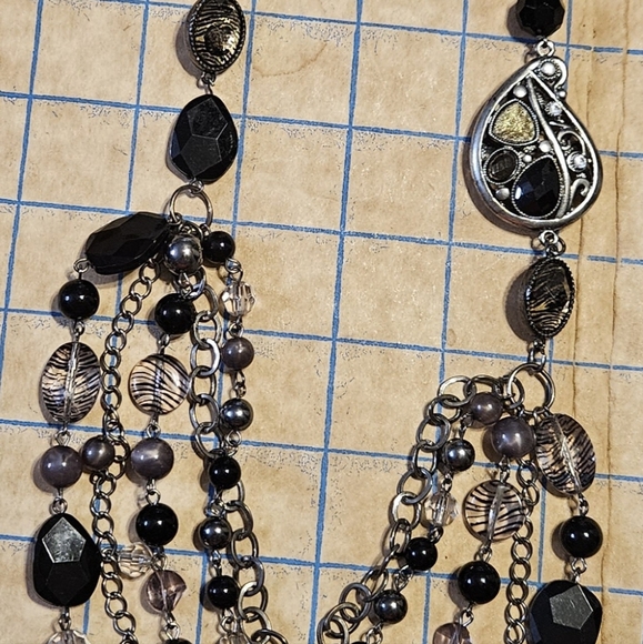 Unknown Jewelry - Vintage Style & Company long statement necklace with multicolor beads.